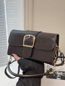 New Fashion Simple Square Shoulder Bag With Lock, Suitable As A Gift For Mother, Delicate Style - Coffee - View 10