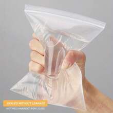 100 Transparent Resealable Plastic Bags, Transparent Polyethylene Bags With Resealable Zippers, Storage Containers, Self-Locking Plastic Bags, Suitable For Coins, Screws, Small Items, Jewelry, Snacks, Wedding/Birthday Gift Bags, Party/Bridesmaid Gift Bags - 透明的 - 查看 10