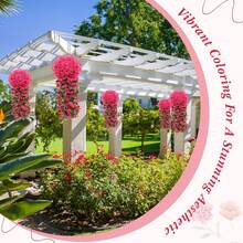 1PC Artificial Violet Hanging Simulation Flowers, Fake Flowers And Plants Are Suitable For Wedding Center Decoration, Home Decor, Gardens, Baby Parties, Party Supplies, Floral Wreath Decoration, Thanksgiving, Arch Background Decoration, Rama Decoration, Kitchen, Bathroom, Gifts For Women, Gifts For Men, Home Decor, Valentine's Day Gifts - Hot Pink - View 11