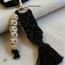 1pc Customized Braided Tassel Name Keychain, Personalized Boho Bag Charm, Wedding Gift, Bridesmaid Gift, Valentine's Day Gift