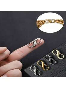 4pcs S-Shaped Spring Buckle, 8-Shaped Adjustable Chain Buckle, Metal Alloy Carabiner Clips, Multi-Function Keychain Accessories - Multicolor - View 2