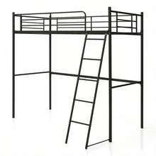 106.68cm Single Metal Loft Bed Frame High Sleeper Bunk Bed Study Desk Cabin Bed - Black - View 8