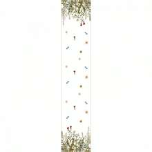 Camino de mesa largo con estampado de flores, camino de mesa para fiestas navideñas, decoración para el hogar y el comedor - Verde - Ver 6