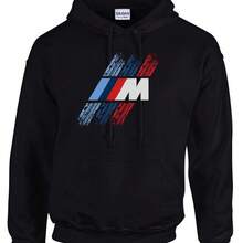 BMW M.Power Car Logo  Hooded Hoodie -31394- - Black - View 7