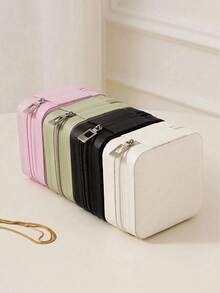 1 Stück minimalistischer Schmuckkasten, tragbarer PU Schmuckkasten für Sommerreisen, Schmuckaufbewahrungsbox für Ohrringe, Halsketten, Ringe, Schmuckaufbewahrung und -präsentation, Schmuckhalter mit großer Kapazität, geeignet für Ohrringe, Ringe, Halsketten, Armbänder, Nagelkunst, Muttertag, Geschenk, Schmuckaufbewahrungsbox für Frauen, Aufbewahrung für Studentenwohnheime, Dekoration für Schminktisch - Verschiedenfarbig - Übersicht 4