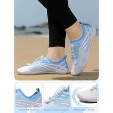 Zapatos de Agua, Zapatos de Agua de Mujer, Zapatos para Deporte Acuáticos con Orificios de Drenaje, Zapatillas de Deporte de Secado Rápido son Transpirables y Suaves, Bucear, Pescar, Surfear,37497403 - Neblina azul - Ver 2