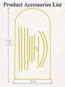 3 Types Of Metal Arch Backdrop Stands In Golden Finish, With Heights Of 7.2FT, 6.6FT, And 6FT Respectively. The Sturdy Wedding Arch Frame Is Suitable For Various Occasions Such As Weddings, Birthday Parties, Baby Showers, Ceremonies, Graduation Decorations, Halloween, And Christmas Events. Made From Durable Metal, These Stands Are Reliable Supplies For Wedding And Party Decorations - 彩色 - 查看 10