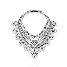 1pc 316L Stainless Steel Vintage Cool Nose Septum Ring Hinged Ear Cartilage Earring Piercing Jewelry