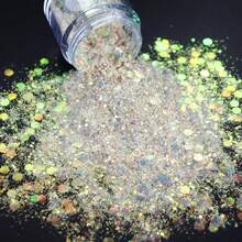 10ml Mermaid Chunky Glitter - Vibrant Hexagon Flakes, Suitable For Epoxy Resin Filling, Mixed Sizes, Shiny DIY Silicone Mold Filler, Applicable For Jewelry Making, Nail Art And Craft Projects