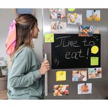 Magnetic Black Dry Erase Board For Refrigerator, 18\ X 39\Chalk Board Contact Paper Decal For Schoolsss, Office, Kitchen Fridge,  Drawing With Dustless Chalk, Holder And Magnets - 18吋x39吋-1包 - 查看 7