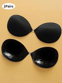 1/2 Pairs Women's Bio-Adhesive Invisible Breast Pads - Thickened Push-Up Lift Enhancer, Fuller Bust Line, Self-Adhesive Anti-Slip, Ideal For Bridal Lingerie & Invisible Undergarments