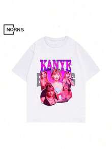 Stylish Music T-Shirt  Retro Style For Music Fans Oversized T-Shirt - White - View 1