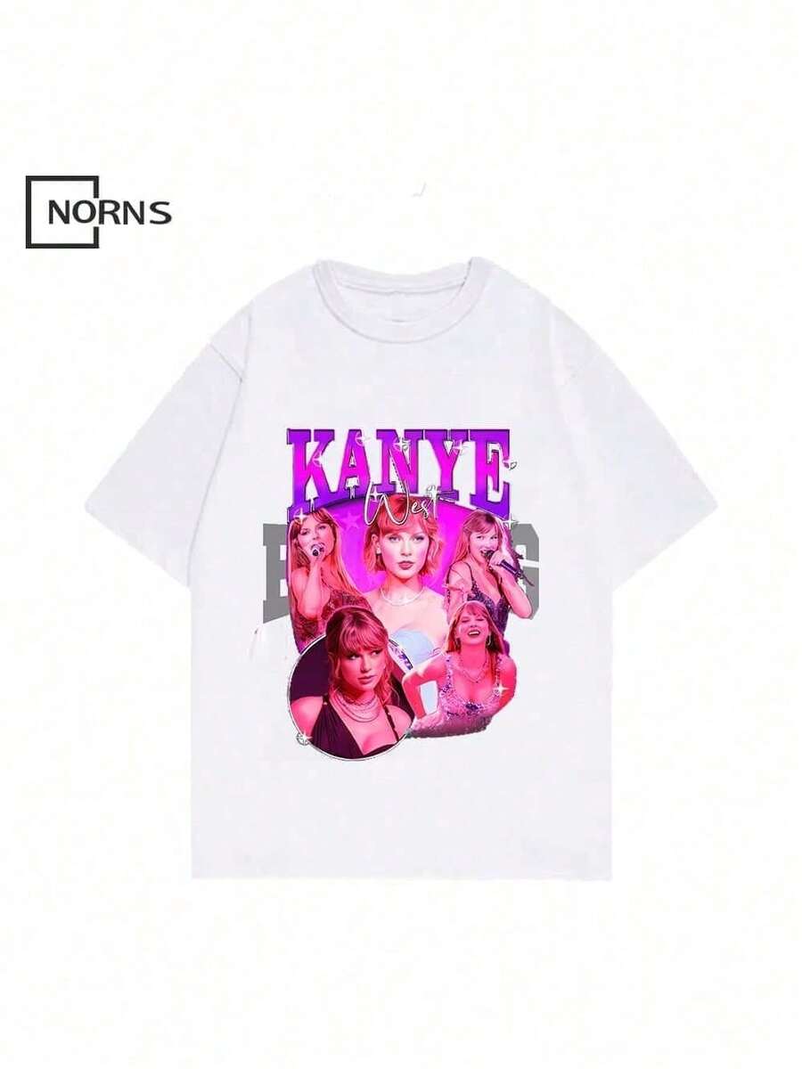 Stylish Music T-Shirt Retro Style For Music Fans Oversized T-Shirt - trắng - Xem 1