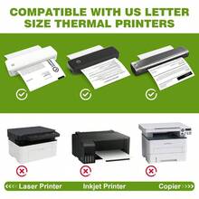 Sheets Thermal Printer Paper 8.5x 11 Inch, Advanced Thermal Printing, US Letter Size Thermal Paper Compatible Most Portable Printers - 100 Sheets - View 6