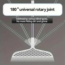 Escobaágica con cabeza desmontable, raspador de silicona de doble cara, de plástico 180 °     Diseño de fácil almacenamiento para baño y sala de estar DDBR - Azul - Ver 3