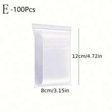 100 Transparent Resealable Plastic Bags, Transparent Polyethylene Bags With Resealable Zippers, Storage Containers, Self-Locking Plastic Bags, Suitable For Coins, Screws, Small Items, Jewelry, Snacks, Wedding/Birthday Gift Bags, Party/Bridesmaid Gift Bags - 透明的 - 查看 12