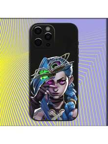 Custodia per telefono compatibile con Anime Arcane J-Jinx L-LOL, adatta per iPhone 16, 15, 14, 13, 12, 11, Pro, X, XS, Max, XR, Plus, Mini, in morbida cover nera. Compatibile anche con 17 Pro, 17 Pro Max e 17. - Z6 - Visualizzare 8