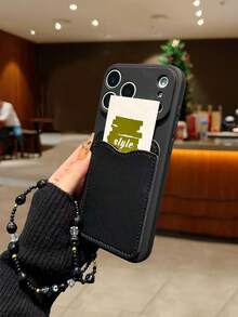 Minimalist Rhombus Crossbody Strap Phone Case + Card Slot Ultra Wallet Lanyard Thick Shockproof Phone Protective Cover Compatible With Iphone 16/16 Pro/16 Plus/16 Pro Max, 15 Pro Max, 13/14/11/12 Series, Galaxy A/S Series, Redmi Series - Black - View 5