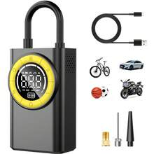 Compresor de aire inalámbrico portátil Carsun, inflador de neumáticos de coche, apagado automático, batería de alta potencia, pantalla digital 150PSI puerto USB, mini bomba de aire de emergencia compacta con iluminación LED - Inalámbrico - Ver 2