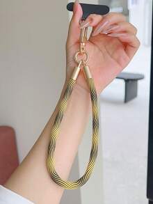 1条简约彩色波浪形金属扣短款编织手机挂绳，兼容安卓及大多数智能手机，是送给母亲、家人、朋友、孩子、生日、节日的礼物。 - 彩色 - 查看 14