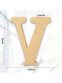 6 Inch Designable Wood Letters Unfinished Wood Letters For Wall Decor Decorative Standing Letters Slices Sign Board Decoration For Craft Home Party Projects Best Gifts Birthday Graduation - Khaki - View 10