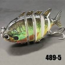 1pc/5pcsñuelos de Pesca SwimPanfish Multi Articulados Panfish Bluegill Swimbaits Duros de Superficie para Lubina Crank Agua Dulce Agua Salada - 489-2 amarillo - Ver 12