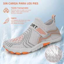 Zapatos de Agua de Mujer y Hombre, Zapatillas de Deporte de Secado Rápido Son Transpirables y Suaves, Zapatos Acuáticos Descalzos para Bucear, Pescar, Surfear con Orificios de Drenaje,37497337 - Azul - Ver 5