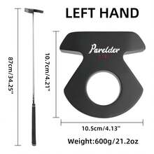 WUDAY Golf Schwarz Putter, Links-/Rechtshänder erhältlich - Null Drehmoment, exzentrischer Griff, CNC gefräste Fläche, niedriger Schwerpunkt, Richtungsstabilität, Ausrichtungslinie, geeignet für Golfer aller Geschlechter