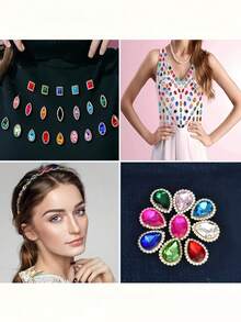 10/30颗双层水滴向日葵玻璃水钻 | DIY发饰/包包/婚礼装饰 | 情人节、斋月、宰牲节及其他节日的完美礼物