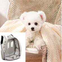 One Cat Backpack With A Transparent Window, Breathable, Multi-Functional, Side-Opening Pet Bag, Pet Travel Bag. A Pet Bag Specifically Designed For Cats. Small To Medium-Sized Transparent, Breathable, And Heat-Resistant Pet Bag For Cats And Puppies. Travel Transparent Cat Backpack, Available In Multiple Colors - Breathable Nylon, Zippered Capsule Design, Suitable For Small Pets, Perfect For Travel And Outdoor Use, Transparent Pet Travel Backpack, Portable Pet Restraint, Christmas Gift. - Multi-colored Pet Carrier + 80*100CM Blanket (random Color) - View 7