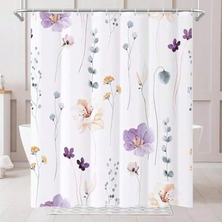Bath Screens - 紫色花朵 - 查看 4