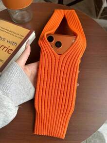 1pc Knitted Phone Coin Purse, Fashion Accessory, Mini Shoulder Bag, Length 40/80cm - Multicolor - View 3