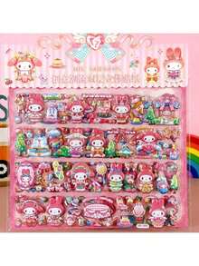 双层卡通贴纸 可爱女孩立体泡泡贴纸 - 彩色 - 查看 2