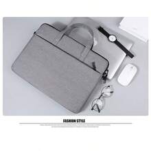 Laptop Sleeve Bag, Large Capacity Briefcase, Velvet Storage Bag, Business Laptop Scratch-Resistant Protective Case, Minimalist Computer Inner Bag Laptop Case Laptop Cover Computer Bag Carrying Hand Bag Laptop Bag Water Resistant Travel Essentials - Dark Grey - View 2