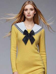 1pc Navy Style Detachable Collar, Versatile Women To Pair With Dresses, Tanks,-Shirts, Sweaters, Suitable Spring, Summer, Autumn, Winter - 彩色 - 查看 6