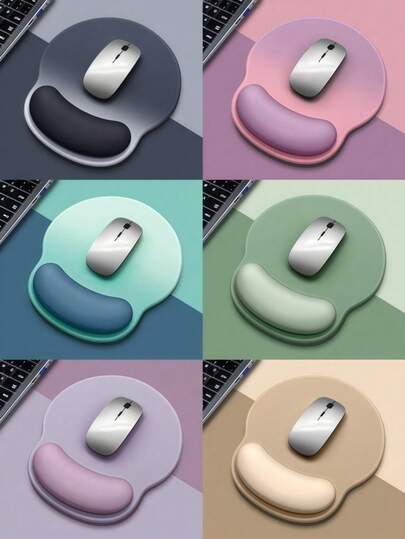 1pc Thick Non-Slip Rubber Mouse Pad With Wrist Rest, Suitable For Office Computer, Unisex, Applicable For Office, School, Gaming, Desk Accessories