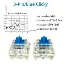 30个/50个/90个键盘开关，键盘按键更换，3针触感开关，机械键盘，赠送拔键器和清洁刷