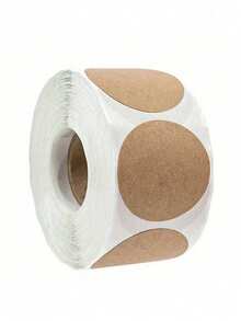 500pcs Brown Kraft Paper Round Labels Stickers, DIY Stickers, Holiday Decorations, Gift & Packaging Seals, Home Decor, Kitchen Labels, Spice Labels - Multicolor - View 4