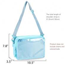 STEAMEDBUN Ita Bag Crossbody Small Ita Purse Pin Display Bag With Insert,Blue - blue - 查看 4