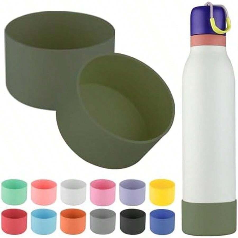 2 botas de silicona para botella de agua Twist de 24 onzas, funda protectora antideslizante aplicable para Twist - Verde(Verde Militar) - Ver 1