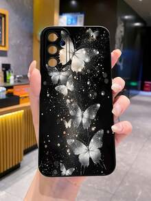 1 carcasă de telefon rezistentă la șocuri cu imprimeu UV Starry Butterfly pentru modele Android /Galaxy/Infinix/Redmi/OPPO/VIVO/Realme - Negru - Vizualizare 3