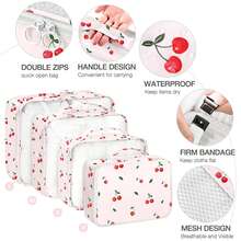 8 Set Travel Essentials, Suitcase Organizer Bags, Packing Cubes, Storage Bag, Travel Organizer Bags, Vacation Essentials, Travel Accessories, Cruise Essentials, Beach Essentials, Purse Essentials, School Supplies, Suitable For Organization And Storage - 櫻桃 - 查看 3