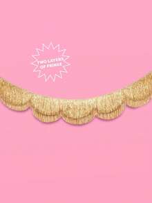 2 件装金色扇形多层流苏花环 - 女士生日装饰，闪亮流苏花环，5 英尺流苏花环，金色生日装饰，单身派对装饰，生日派对装饰，生日快乐横幅，拍照背景花环，新娘送礼会花环，情人节装饰