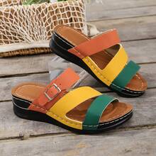 Dép đế xuồng dày dặn, thoải mái, chống trượt, kiểu dáng retro dành cho nữ, thời trang đơn giản, tiện dụng cho mùa hè. - Quả cam - Xem 10