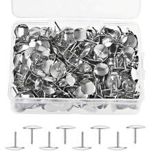 500 Piezas Chinchetas Redondas, 9.5mm Metal Alfileres de Empuje Tachuelas de Pulgar con Caja de Almacenamiento para Mapa de papelería Tablón de Anuncios de Corcho Hogar Oficina, Plata,37496948 - Multicolor - Ver 1