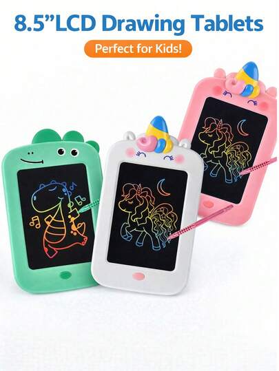 儿童电子写字板，儿童液晶写字板，彩色涂鸦板，可锁定彩色绘画板。可擦写，可重复使用，适合男孩女孩作为圣诞节和生日教育玩具礼物。
