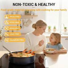 21-Piece Ceramic Pots And Pans Set Non Stick With Detachable Handles And Egg Frying Pan  Cookware Induction Ready Oven  Stackable For Storage Black Speckled - Black SpeckledRemovable Handle - View 2