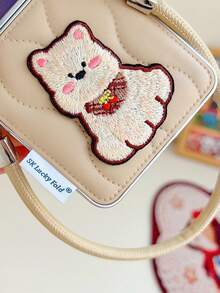 1pc Lightweight Padded Jacket, Khaki Color, Cartoon Embroidery, Handheld Style, Butterfly Collar, Plush, Cute, Thin, Portable, Shock-Resistant, Anti-Slip, Smart Phone Case, Foldable Phone Case Compatible With Galaxy Z Fold 7, Galaxy Z Fold 6, Galaxy Z Fold 5, Galaxy Z Flip7, Galaxy Z Flip7 FE, Galaxy Z Flip6, Galaxy Z Flip5 - Multicolor - View 11