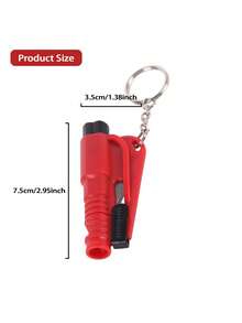 1pc PP Material 2-In-1 Emergency Seatbelt Cutter, With Car Key Chain, Safety Hammer, Mini Fire Hammer, Car Emergency Escape Tool, Window Breaker, Portable Rescue Tool Keychain, Emergency Hammer, Car Emergency Escape Device Window Breaker, Lifesaving Multi-Function Emergency Window Breaker - Easily Break Window And Cut Seatbelt In Emergency Situations - Multicolor - View 4