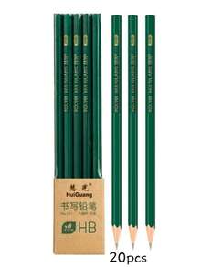 5支经典绿色六角木质铅笔，学生考试返校文具，2B/HB/2B考试铅笔，答题纸书写绘画用品 - 墨綠色 - 查看 15